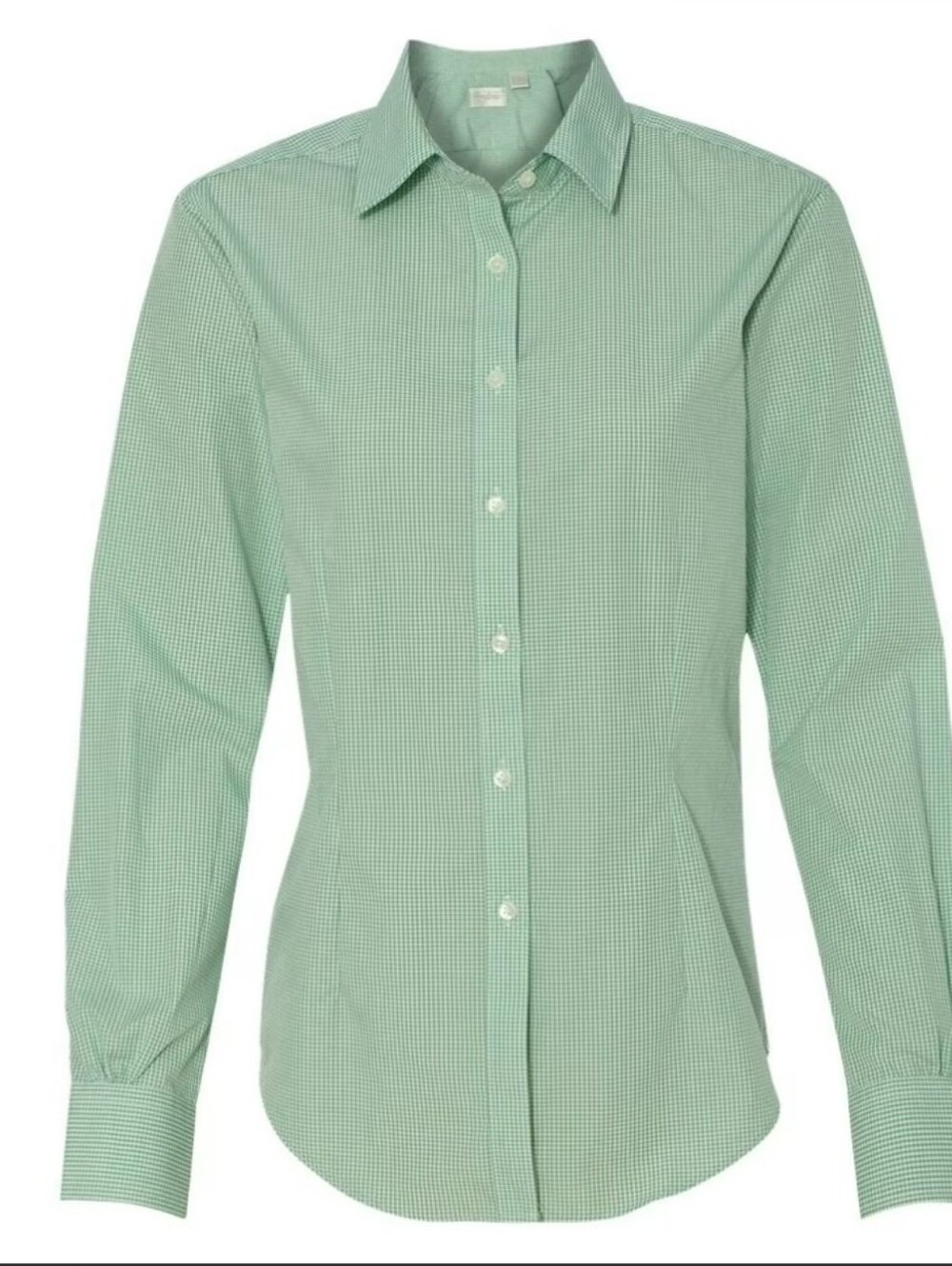Van Heusen 2XL Mint Green Gingham Button-Up Shirt